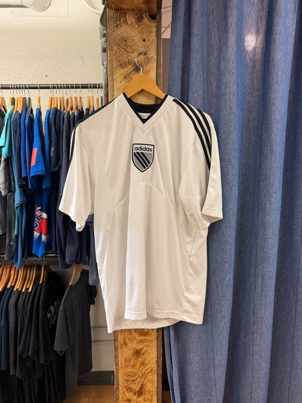 adidas White blank Soccer Jersey